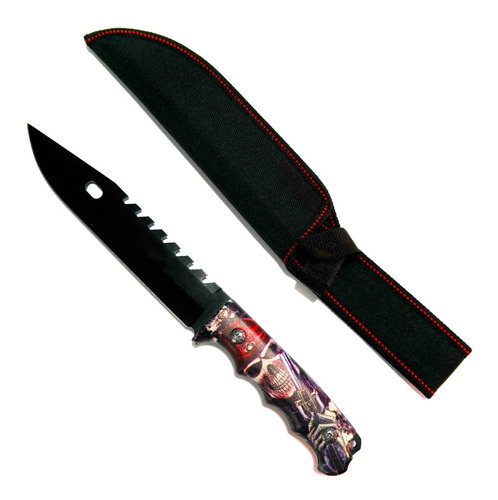 Cuchillo Tactico Militar Caza Funda Rigida Calavera 9432