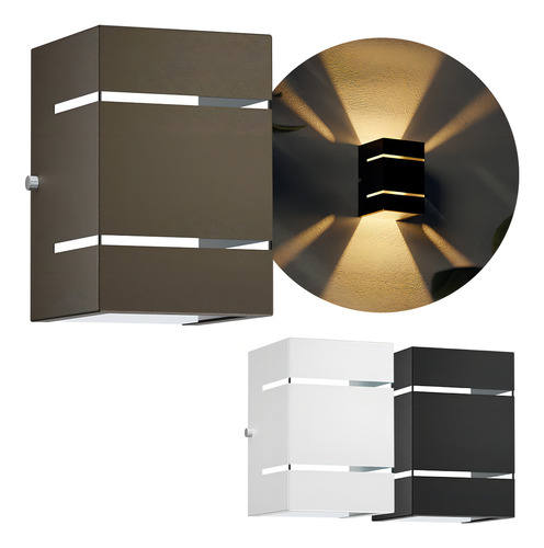 18x Arandela 2 Frisos Parede Garagem Interno Externo Mf115 Cor Marrom
