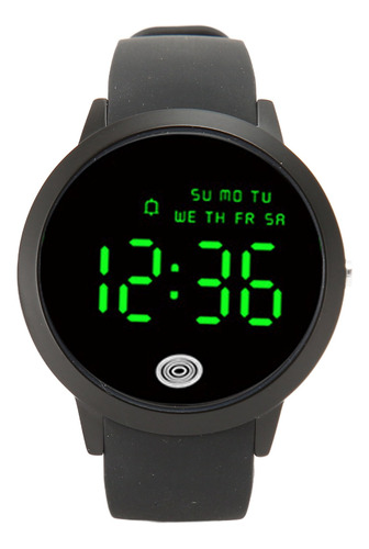 Reloj Digital Negro Para Hombre Con Pantalla Redonda A Color