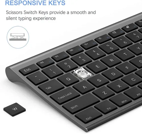 Vssoplor Gris Combo Teclado + Mouse Inalambrico
