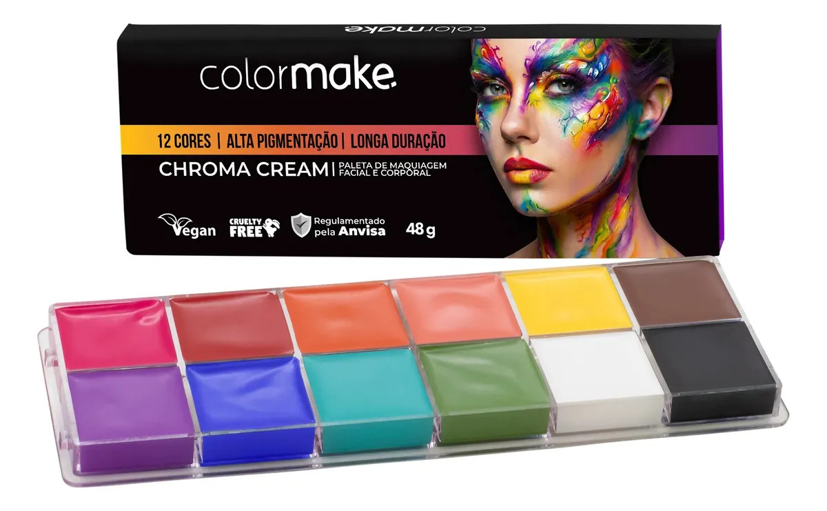 Paleta De Maquiagem Colormake Chroma Cream 12 Cores Colormake