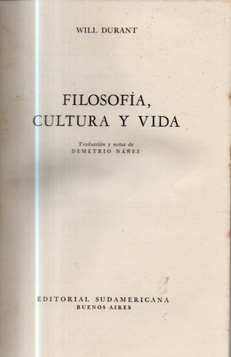 Filosofia Cultura Y Vida Will Durant 