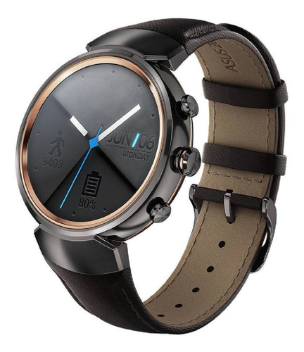 Smartwatch Asus ZenWatch 3 1.39" caja de  acero inoxidable  negra, malla  black/brown WI503Q