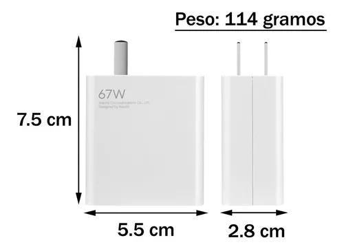 Original Xiaomi MDY-12-ES 67W Puerto USB Cargador de pared de Carga Rá