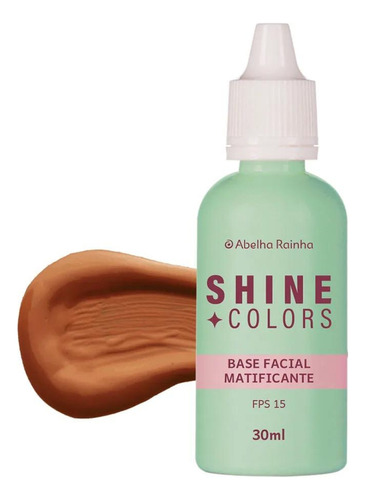 Base de maquiagem líquida Abelha Rainha AR Maquiagem 2733 Base Líquida Matificante Fps 15 Chocolate Abelha Rainha 30ml tom chocolate - 20mL