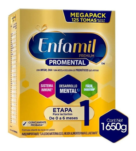 Imagen 1 de 1 de Leche de fórmula  en polvo  Mead Johnson Enfamil Premium 1  en caja de 1.65kg - 0  a  6 meses