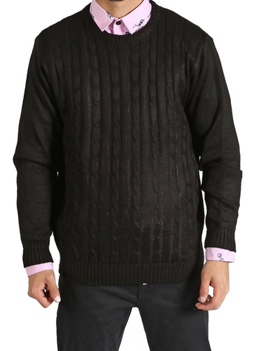 Sweater Hombre Cuello Redondo Hilo Entallado Abrigado Nuevo 