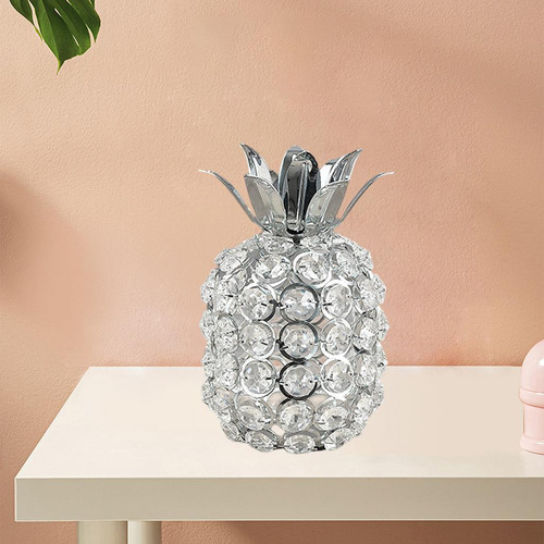 Prata Cristal Cristal Abacaxi Ornamento Estátua De Strass