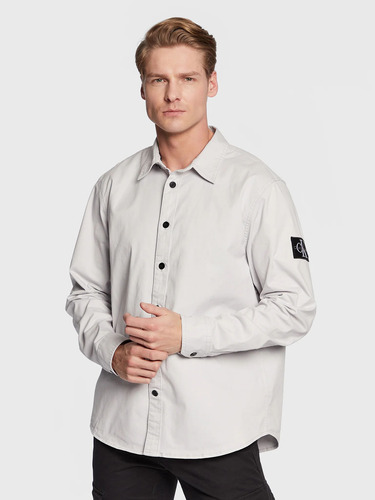 Camisa Manga Larga Con Logo Blanco Calvin Klein