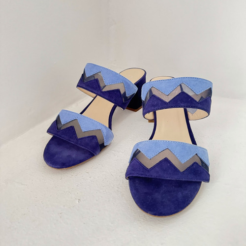 Sandalias Con Tacón Prada Color Azul Para Dama