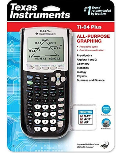 Calculadora Grafica Texas Instruments Ti-84 Plus, Negra