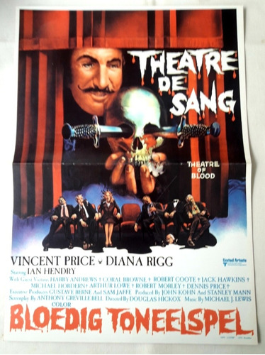 Poster De Cine Doble Faz Theatre De Sang Con Vincent Price.