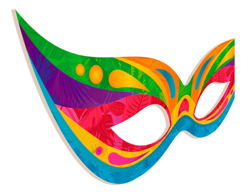 Máscara Carnaval Em Eva Colorida Folia Com Elástico - 01 Un