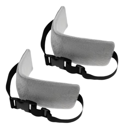- Corturas De Almohada De 2x Cuello Avión Accesoria De Gris