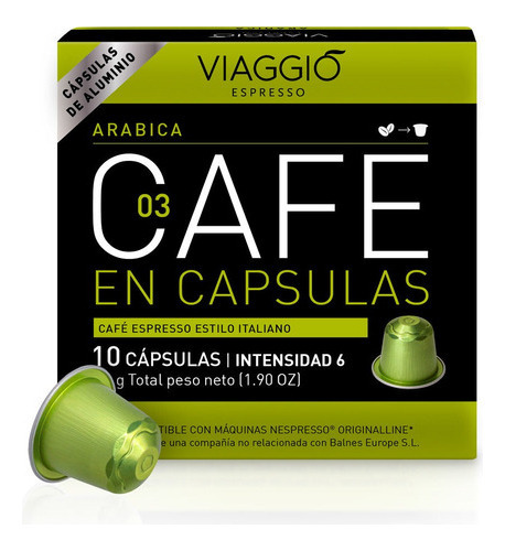 Viaggio Arabica, 10 Capsulas, 55g, Nespresso