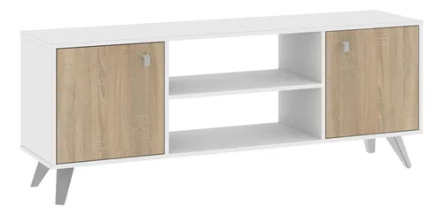 comprar Rack Mesa De Led Tv Nordico Escandinavo Re140 Diseño Moderno Color Blanco\u002F Ciligio