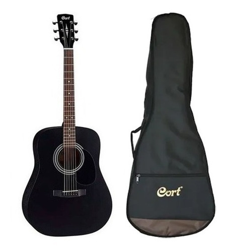 Guitarra Acustica Cort Af510 Bks Y Funda