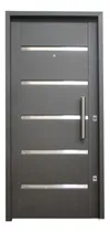 Comprar Puerta De Chapa N° 18 Con Apliques De Acero 0.80x 2.00m Gris Oscuro