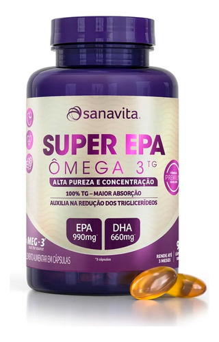 Omega 3 Tg Super Epa - Sanavita - 90 Caps