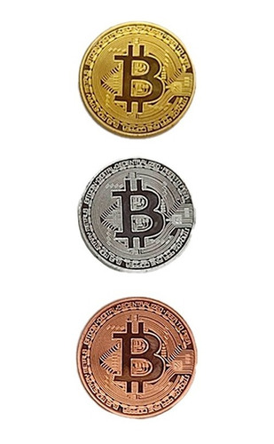 Moneda Física Bitcoin Btc Oro, Plata Y Bronce 30g.