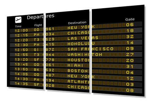 Cuadro Trip 40x60 P3 Departures Cartel Aeropuerto Avion Vuel