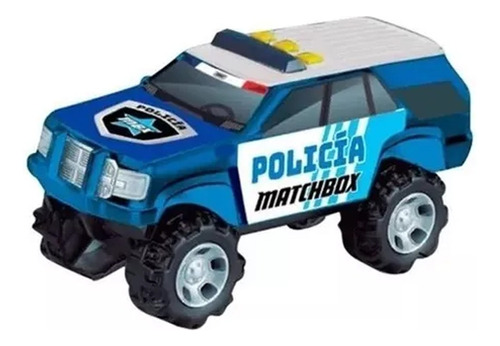 Matchbox Auto Policía Azul Con Luz Y Sonido