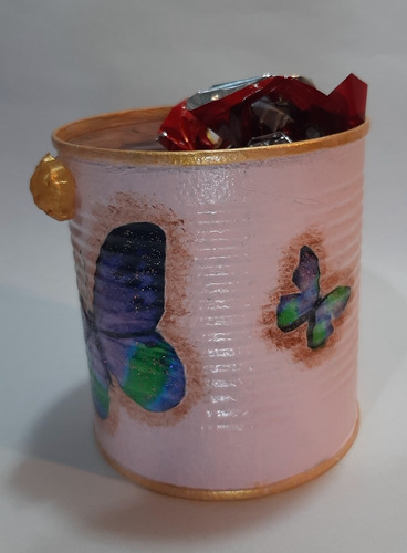Latas Artesanales Mariposas Con Bombones O Caramelos. .
