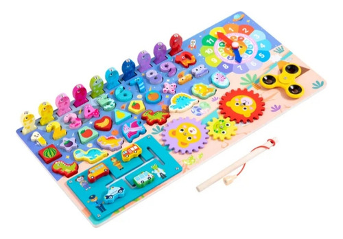 Tablero Montessori Didáctico Sensorial 10 En 1 Razonamiento