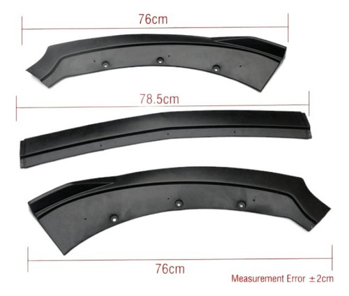 Lip Delantero Tuning Armable 3 Piezas V3 Negro Mate Epman