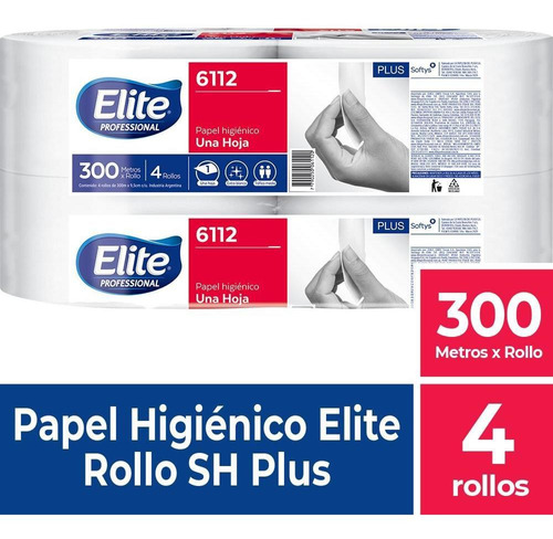 Imagen 1 de 6 de Papel Higiénico Rollo 300mts X 4 6112 Elite Professional