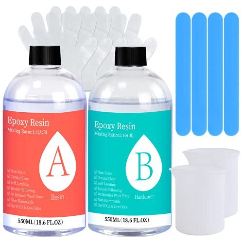 37.2oz Crystal Clear Epoxy Resin Kit - Easy Mix 1:1 Volume R