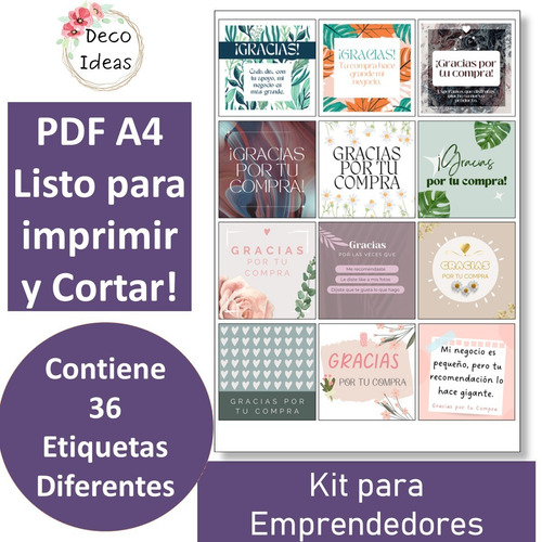 Imagen 2 de 5 de Kit Imprimible Para Emprendedores A Color Pdf Listo Imprimir