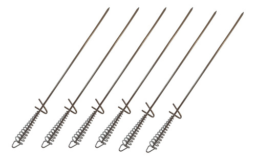 X6 Pinche Brochette Espada Parrilla Asado 50cm Acero Cromado