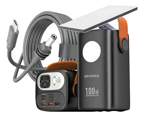 Bateria Portátil 60000 Mah, Power Bank 100w Cabo Sartlink 3m Preto
