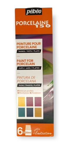 Set 6 Pinturas Para Porcelana 20ml Pebeo