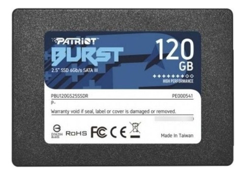 Disco sólido SSD interno Patriot Burst Elite PBE120GS25SSDR Burst 120GB negro