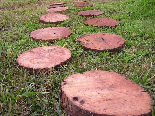Imagen 3 de 9 de Rodajas De Madera Quebracho Para Camino Jardín Y Deco