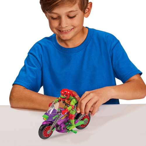 Tmnt Rafael Con Motocicleta Purple Dragon Cycle With Raphael