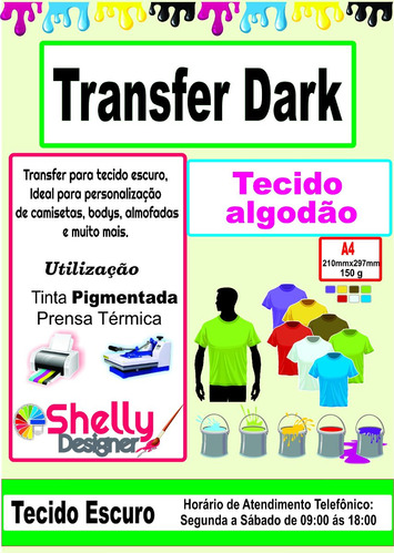 Papel Transfer Dark  + Vinil Branco E Transparente Jatotinta