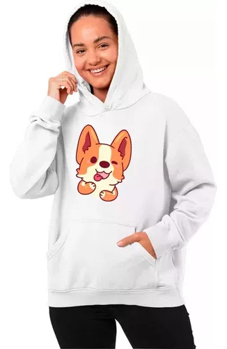 Buzo Canguro Errito Dog Perro Corgi Happy Unisex