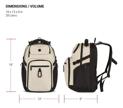 Mochila Para Computadora Portátil Swissgear Endure, Caqui Vi