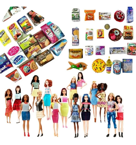 20 Accesorios Miniatura Del Súper Mercado Y Casa Muñeca Set