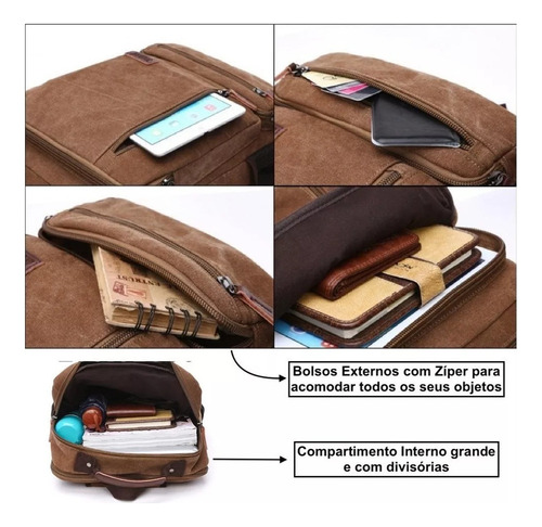 Mochila Ejecutiva For Computadora Portátil De Viaje De Lona Resistente
