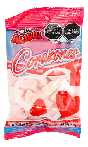 Gomitas Acidul Corazon Fresa con Crema 100g