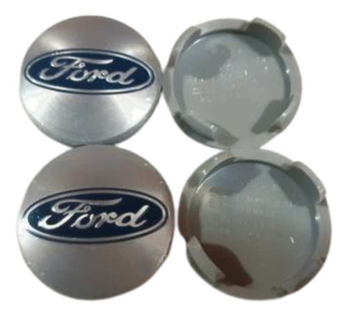 4 Tapas Rueda Central Ford 54 Mm Plata