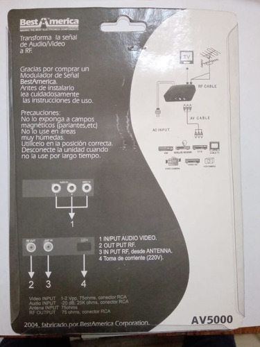 Modulador Rf Convierte Señales Xbox/ps4/pc/etc