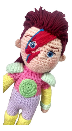 Muñeco David Bowie Ziggy Stardust Amigurumi Crochet Tejido