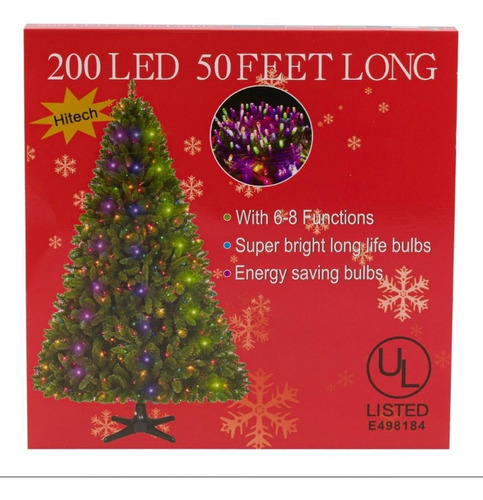 Serie Luces Navideñas Multicolor Arbol De Navidad 200 Leds Color de las luces COLORES NAVIDEÑOS