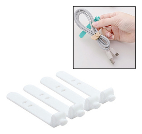 4 Pcs Solid Color Cable Winder Organizer Holder Line Fixer W
