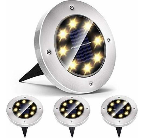 Luces Solares Para Suelo Luces Solares De Disco 8 Led Al Air